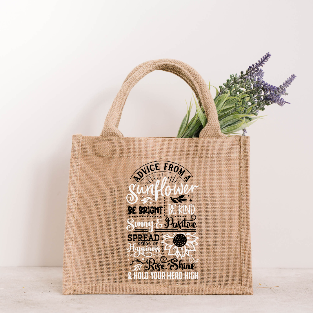Jute Bag SUNFLOWER – Wildflower And Lotus Designs